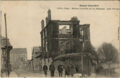 Guerre Creil - Maisons incendiées par les Allemands - Quai d'Amont à Creil