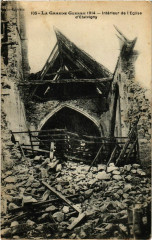 Interieur de l'Eglise d'Etatvigny - Ruines - 1914