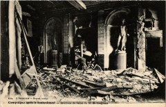 Compiegne- apres le bombardement, Interieur du Salon France à Compiègne