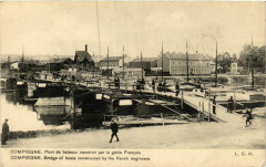 Compiegne-Pont de bateaux construit par le genie Francais à Compiègne