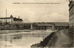 Compiegne-Les Ponts provisoires sur l'Oise pendant Grande Guerre à Compiègne