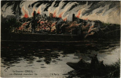La Guerre Creil Les Allemands incendiant l'Ile à Creil
