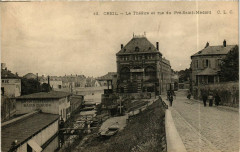 Creil Le Theatre et rue du Pre-Saint-Medard à Creil