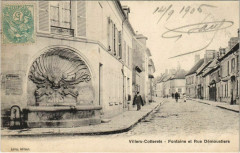 Villers Cotterets Fontaine et Rue Demoustiers France -
													02 Aisne
												