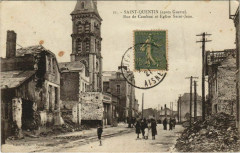 Saint Quentin- Rue de Cambrai et Eglise Saint Jean France à Saint-Quentin