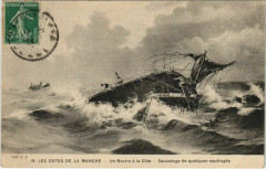 Cotes de la Manche Un Navire a la Coté