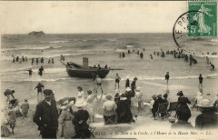 Le Portel - Le Bain a la Corde a l'Heure de la Haute Mer au Portel