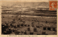 Berck-Plage Les Cabines sur la Plage a marée basse à Berck