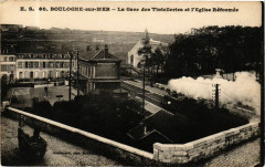 Boulogne-sur-Mer - La Gare des Tintelleries et l'Eglise Réformée à Boulogne-sur-Mer