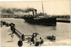 Boulogne-sur-Mer - Le Paquebot Victoria partant pour Folkestone -
																					62200 Boulogne-sur-Mer
																			