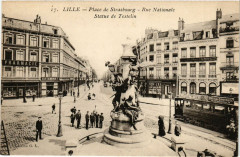 Lille - Place de Starasbourg - Rue Nationale - Statue des Testelin à Lille