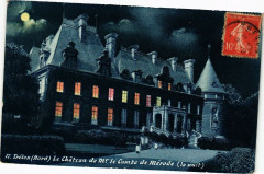 Trelon-Le Chateau de mr 1e Comte de Merode-la nuit à Trélon