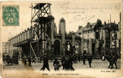 Lille-Le Theatre apres l'incendie à Lille