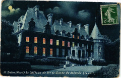 Trelon Le Chateau de mr.1e comte de merode (la nuit) à Trélon