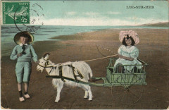Luc-sur-Mer - Voiture a chevre sur la plage à Luc-sur-Mer