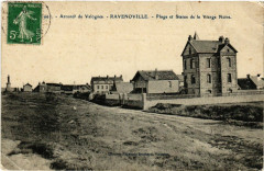 Ravenoville - Plage et Statue de la Vierge Noire