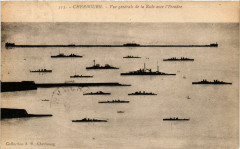 Cherbourg - Vue générale de la Rade avec l'Escadre