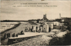 Saint-Vaast-la-Hougue - La Plage et les Cabines -
																					50550 Saint-Vaast-la-Hougue
																			