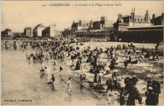 Cherbourg - Le Casino et la Plage a marée baute