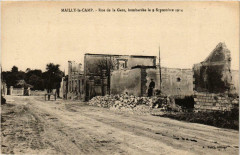 Mailly le Camp- Rue de la Gare, bombardee 1914 France à Mailly-le-Camp