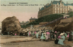 Biarritz La Plage a Marée Basse Trottoi roulant et Gd Hotel à Biarritz