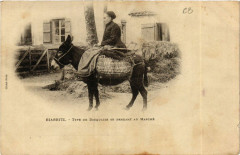 Biarritz Type de Basquaise se rendant au Marché à Biarritz