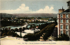 Pau - Vue sur Jurancon et le Boulevard des Pyrenées à Pau