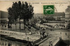 Bayonne Perspective des Ponts Mayou et Saint-Esprit à Bayonne