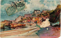 Biarritz - Port des Pecheurs et Falaise de l'Hotel d'Angleterre à Biarritz