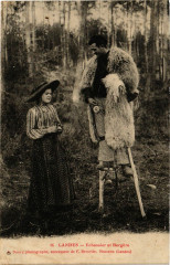 Landes - Echassier et Bergere - Folklore