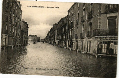 Carte postale ancienne Les Inondations - Février 1904 - Doulon - Boulevard de la Liberté
                                                                     à Nantes
                                