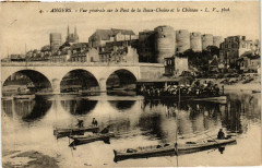 Angers - Vue générale sur le Pont de la Basse-Chaine et le Chateau à Angers