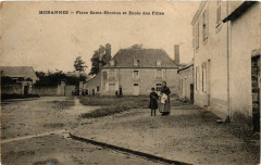 Morannes - Place Saint-Nicolas et Ecole des Filles