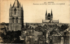 Angers - Panorama Vers la Tour Saint-Aubin et la Cathédrale à Angers