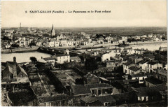Saint-Gilles - Panorama et le Pont reliant -
													85 Vendée
												