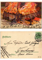 Litho Strassburg Brandkatastrophe 1904 Magdalenenkirche. Alsace -
													67 Bas Rhin
												
