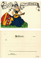 Litho Elsass-Lothringen . Alsace