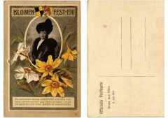 Litho Blumen-Fest 1911 Gruss aus Metz. Alsace à Russ