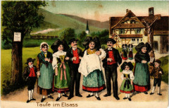 Taufe im Elsass - Folklore - Types