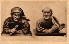 Strasbourg - Strassburg - Inst. Saint-Marc - Bustes en Bois à Strasbourg
