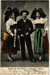 Souvenir d'Alsace - Gruss aus dem Elsass - Types - Folklore à Russ