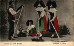 Souvenir d'Alsace - Gruss aus dem Elsass - Types - Folklore à Russ