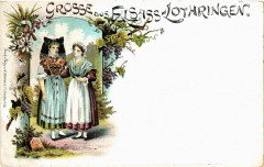 Grusse aus Elsass-Lothringen - Litho - Folklore - Types à Russ