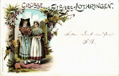 Grusse aus Elsass-Lothringen - Litho - Folklore - Types à Russ