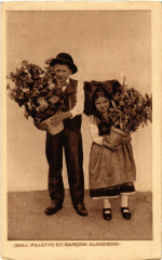 Fillette et Garcon Alsaciens - Folklore - Types