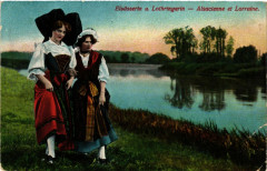 Elsasserin u. Lothringerin - Alsacienne et Lorraine - Folklore