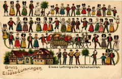 Elsass-Lothringische Volkstrachten - Folklore - Types