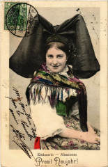 Alsacienne - Elsasserin - Prosit Neujahr - Folklore - Type