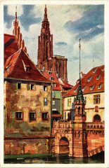 Strassburg - Rabenbrucke mit Munster