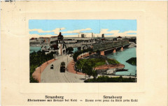 Strassburg Route avec pont du Rhin pres Kehl